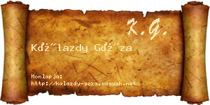 Kálazdy Géza névjegykártya
